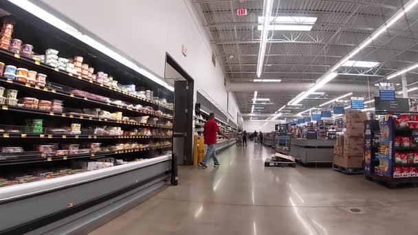 Augusta Eua Walmart Supercenter Clientes Interiores Desordem — Vídeo de Stock