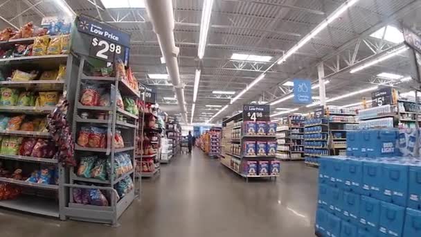 Augusta Usa Walmart Supercenter Sartén Interior Alrededor Sección Chips — Vídeo de stock