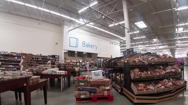 Augusta Usa Посетители Супермаркета Walmart Маске Лица — стоковое видео