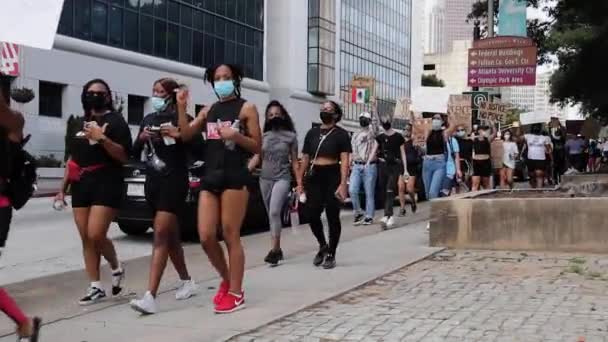 Atlanta Usa Zpomalení Bez Zvuku Atlanta Protesty George Floyd Breonna — Stock video