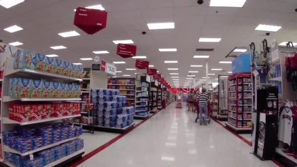 Augusta Usa Target Retail Winkel Interieur Klanten Sommige Dragen Gezichtsmaskers — Stockvideo