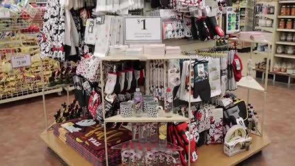 Augusta Usa Christmas Tree Shops Retail Store Tilt Mickey Mouse — Stock video
