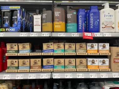 Kuzey Augusta, SC USA - 03: 22: Walmart Kocaayak ürünleri erkekler için vücut yıkama bölümü