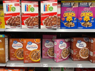 Kuzey Augusta, SC USA - 03: 22: Walmart tahıl gevreği bölümü Yaşam ve marka adı tahıllar