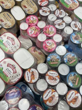 Warrenton, SC USA - 03: 22 25: Ben Jerry Turkey Hill Haagan 'ın gözlerini kamaştıran bir palette market dondurması teslimatı