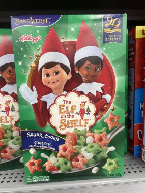 Lakeland, Fla USA - 12.04: Walmart Lakeland Florida Elf raf tahıllarının önünde