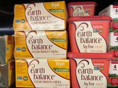 Warrenton, Ga USA - 04 20 25: Grocery store Earth Balance Vegan butter variety