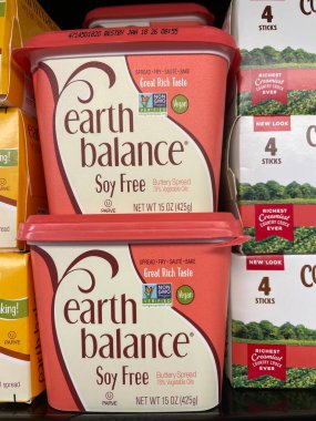 Warrenton, Ga USA - 04 20 25: Grocery store Earth Balance Vegan butter Soy Free