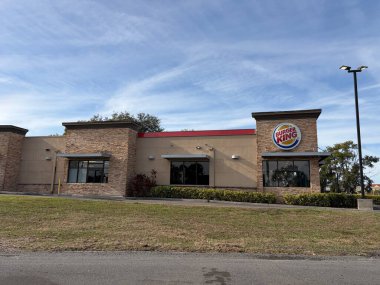 Lakeland, Florida USA - 01 12 26: Burger King fast food Amerika 'nın yan görüntüsü