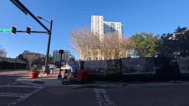 Tampa, Fla USA - 028 Şehir Merkezi Tampa Florida Sabah Tampa Fla Franklin St İnşaat Sahnesi ve modern apartmanlar