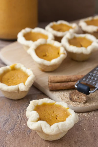 Tamaño de la mordedura pastel de calabaza — Foto de Stock