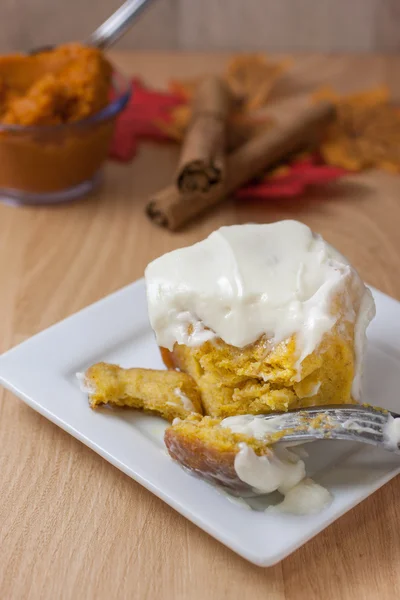 Rotolo di cannella di zucca — Foto Stock