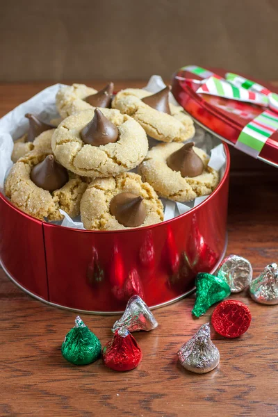 Peanut Butter Blossom Cookies — Stock Photo, Image