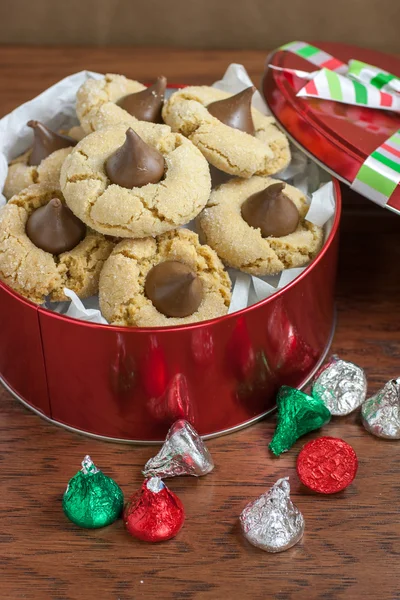 Peanut Butter Blossom Cookies — Stock Photo, Image