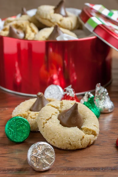Peanut Butter Blossom Cookies — Stock Photo, Image