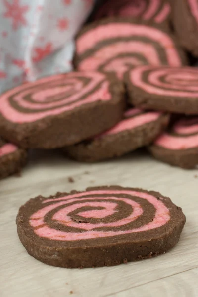 คุกกี้ช็อคโกแลตเปปเปอร์มินต์ Pinwheel — ภาพถ่ายสต็อก