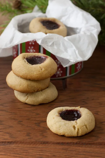 Malinová arašídové máslo a Jelly soubory cookie — Stock fotografie