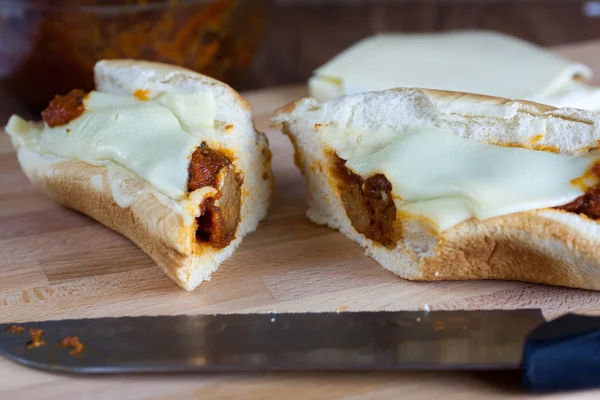 Panino con polpette — Foto Stock