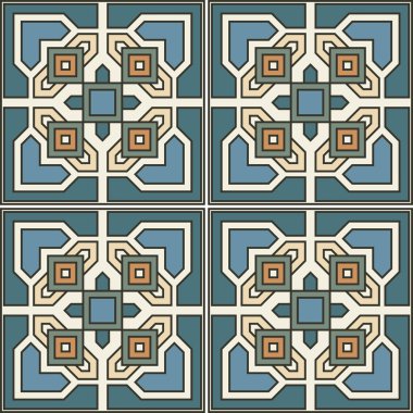 Dikişsiz desen retro Seramik Karo tasarım çiçek ile süslü