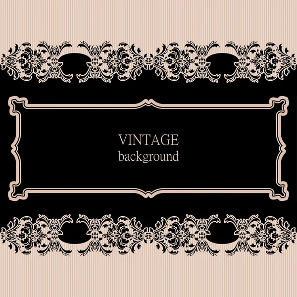 Vektor Vintage Borderframe mit Retro-Ornamentmuster. — Stockvektor