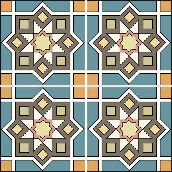 Magnifique motif patchwork sans couture de tuiles marocaines colorées, ornements . — Image vectorielle