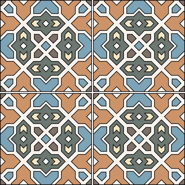 Spanish traditional ornament, Mediterranean seamless pattern, tile design. — Stock Vector