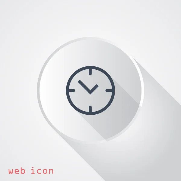 Icono del reloj, icono web del reloj, imagen del icono del reloj, icono plano del reloj — Vector de stock