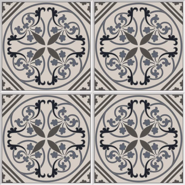 Azulejos portugueses patrón sin costura. Fondo vintage - baldosas de cerámica en vector — Vector de stock