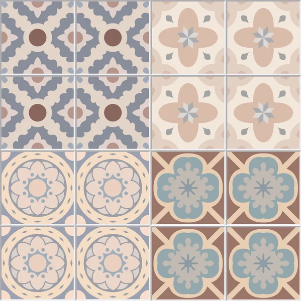 Set with Beautiful seamless ornamental tile background. Vector illustration — Stock Vector