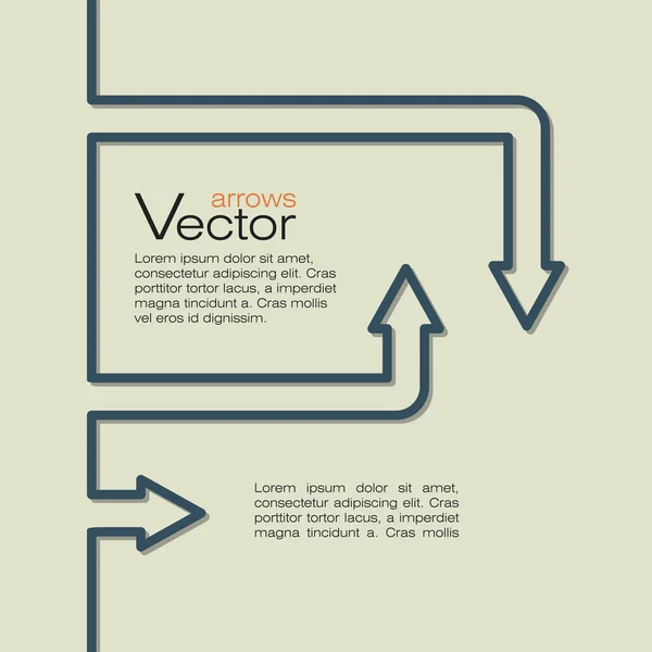 Setas indicando informações. Fundo com setas direcionais . — Vetor de Stock