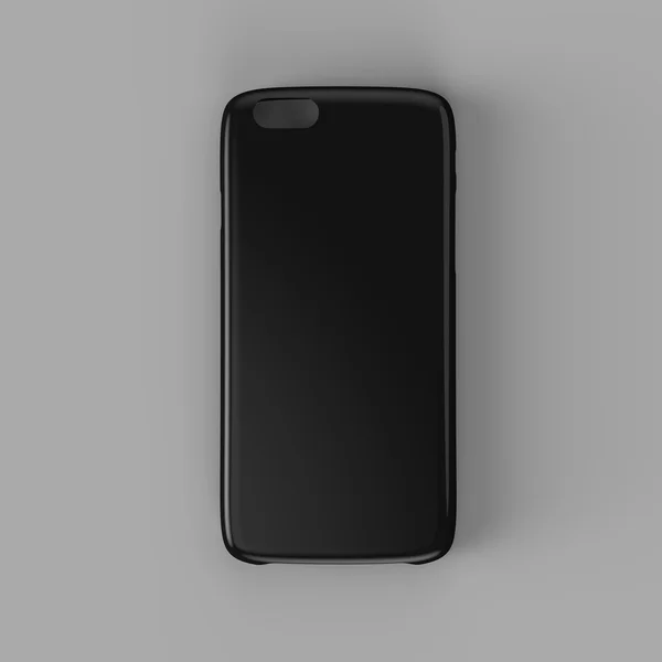 Siyah plastik durumda mock-up smartphone için. En baştan görüntülemek