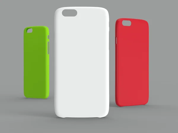 Περιπτώσεις για κινητό τηλέφωνο. πλαστικό. χρώματα λευκό, ασβέστη και κόκκινο — Φωτογραφία Αρχείου