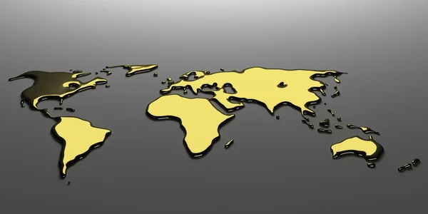 Dünya Haritası sıvı erimiş altın damla oluşur