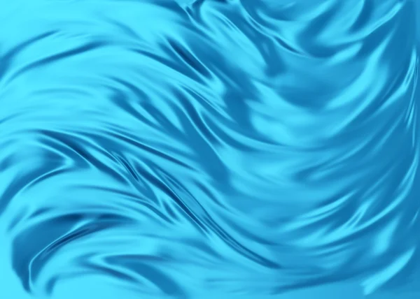 Tessuto di seta blu lucido accartocciato come onde marine — Foto Stock