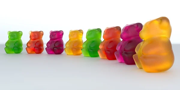 Jelly Gummy Bears. Gomme de fruits bonbons — Photo