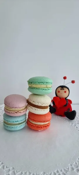 Macarons Dessert Pour Fond Gros Plan — Photo