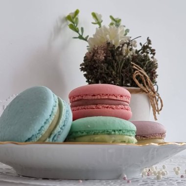 yakın plan için tatlı badem kurabiyeleri