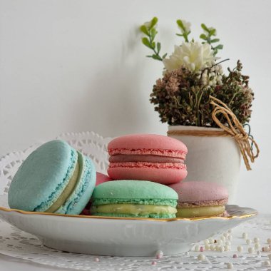 yakın plan için tatlı badem kurabiyeleri