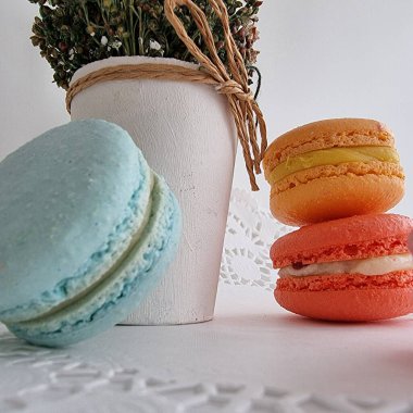 yakın plan için tatlı badem kurabiyeleri