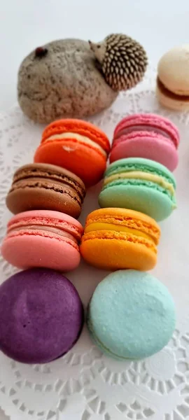 Macarons Dessert Pour Fond Gros Plan — Photo