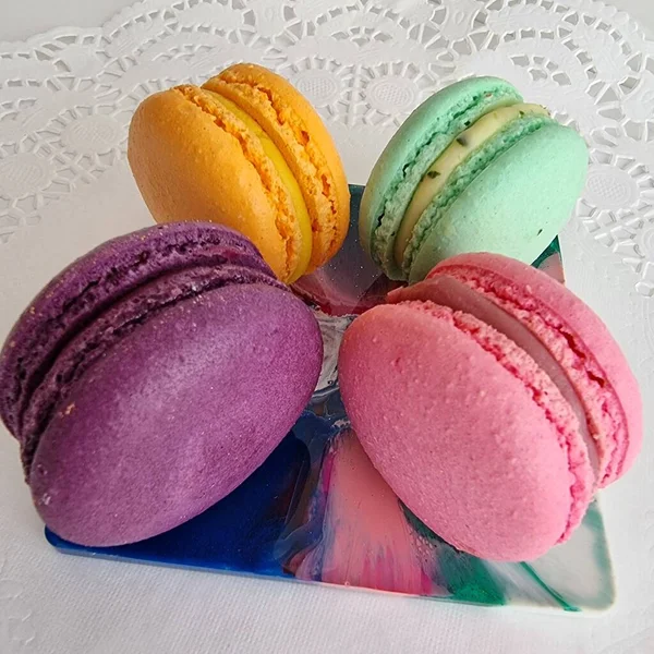 Dessert Macarons Voor Achtergrond Close — Stockfoto