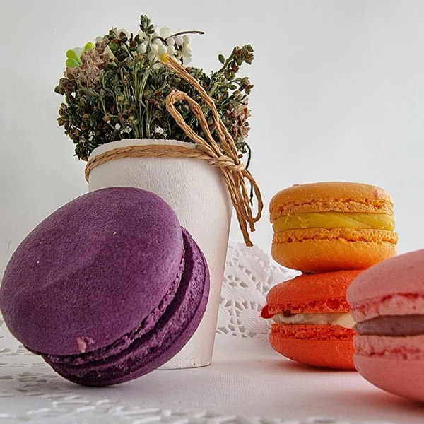 yakın plan için tatlı badem kurabiyeleri