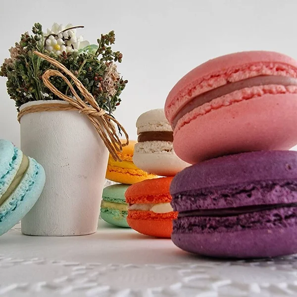 yakın plan için tatlı badem kurabiyeleri