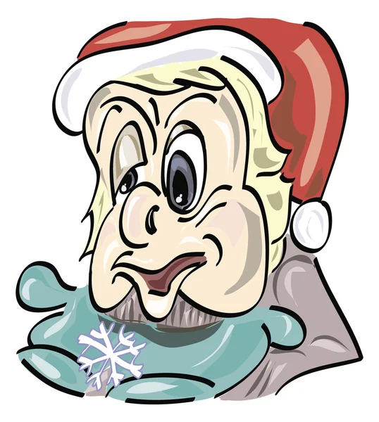 Cüce Santa elinde kar tanesi ile