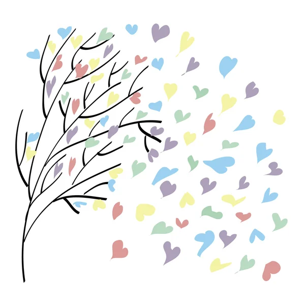 Ağaç yaprakları uçar