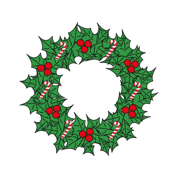 Christmas Wreath Card Template Simply Vector Illustration — Stock Vector