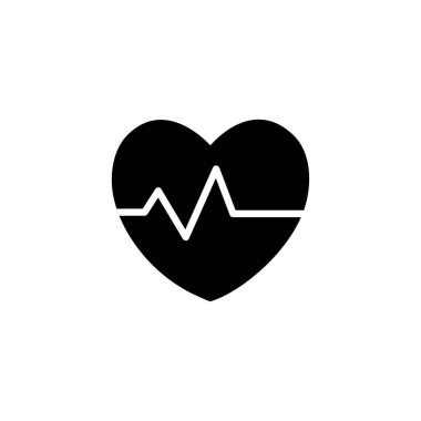 Beyaz arka planda kalp atış ikonu izole edildi. Kalp atışı işareti. Kalp atışı ikonu. Kardiyogram simgesi. Vektör İllüstrasyonu