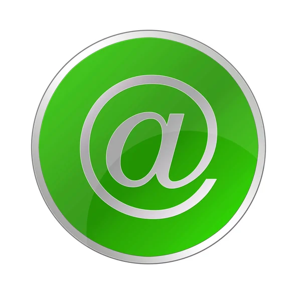 Icône e-mail sur bouton rond vert — Photo