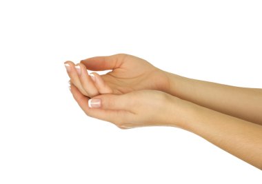 Kadın bir şey tutan eller