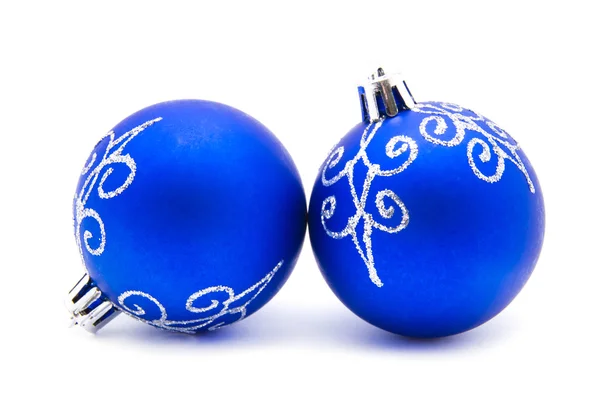 Blauwe kerstballen — Stockfoto